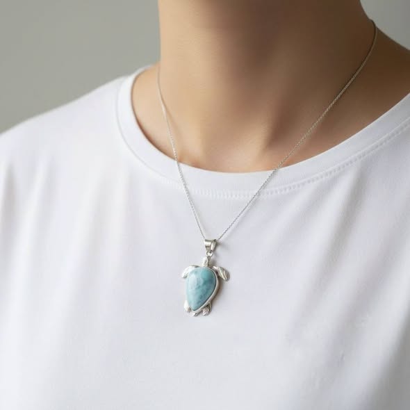 Larimar přívěsek želvička 3,51g