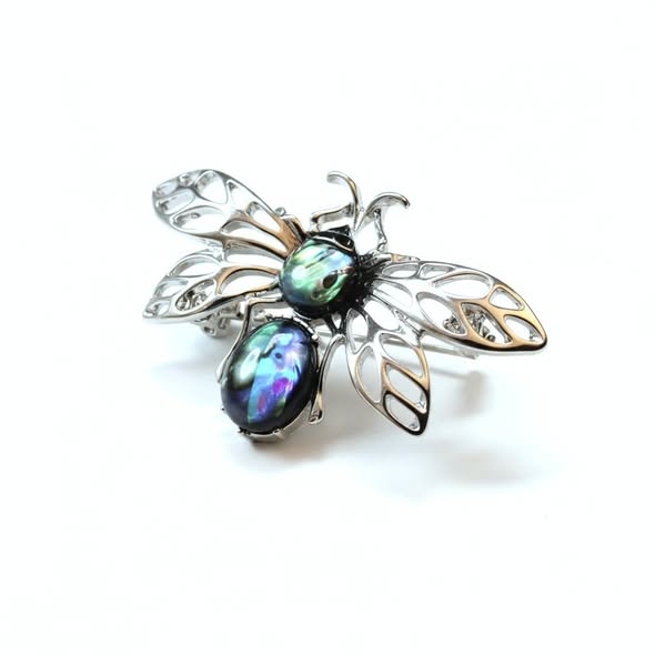 Včela brož i přívěsek s perletí Paua