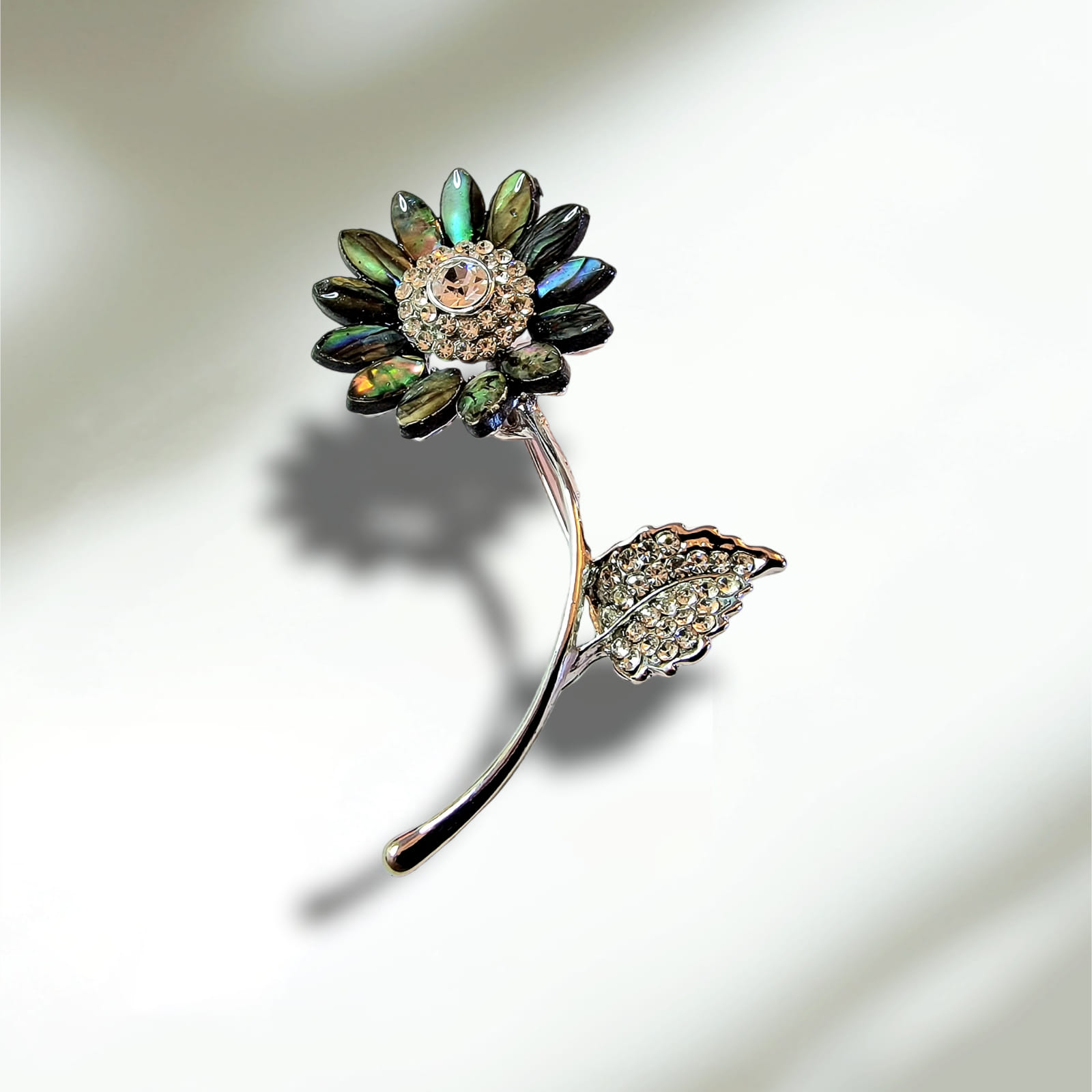 Kytka velká brož i přívěsek s perletí Paua