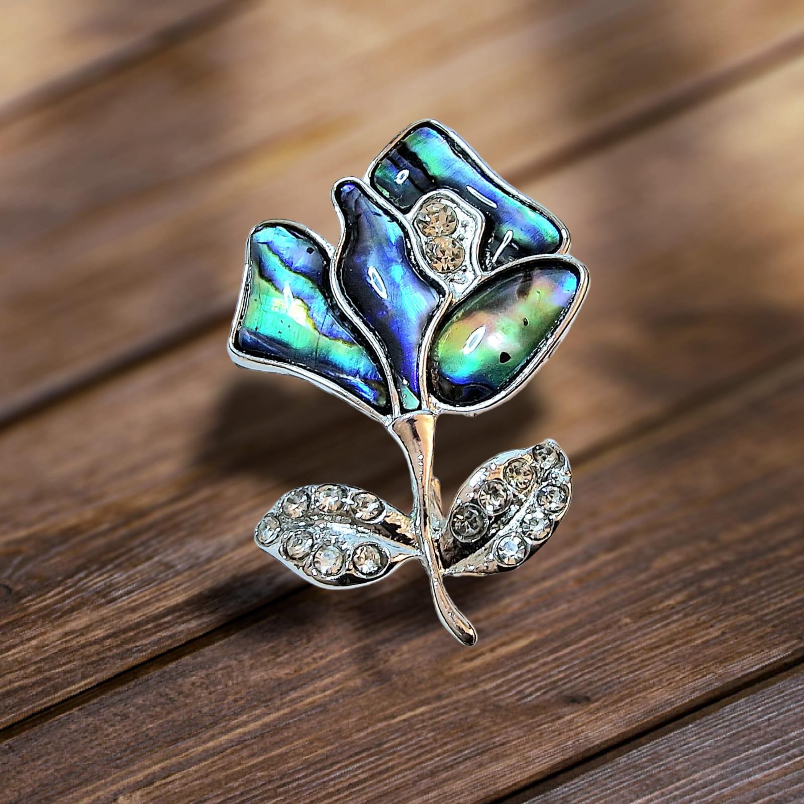 Růže brož i přívěsek s perletí Paua