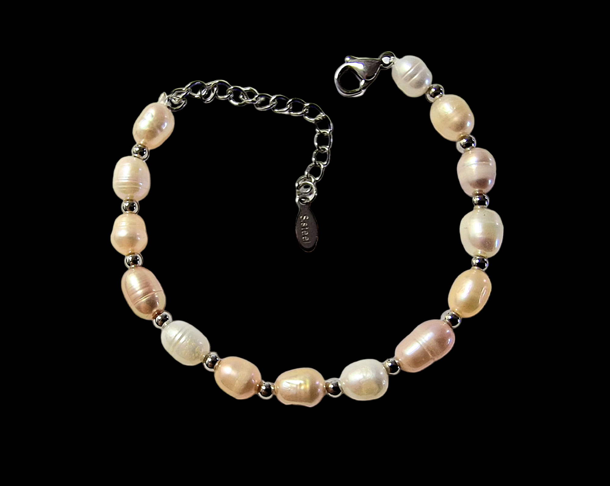 Říční perly míchané náramek s karabinou