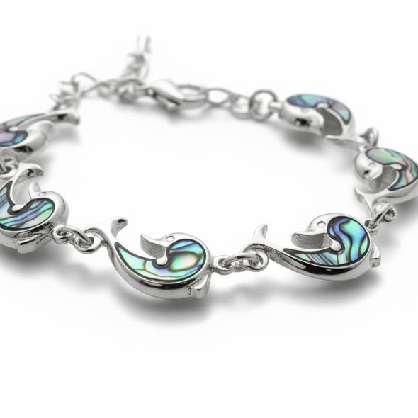 Náramek s perletí Paua delfín č.1