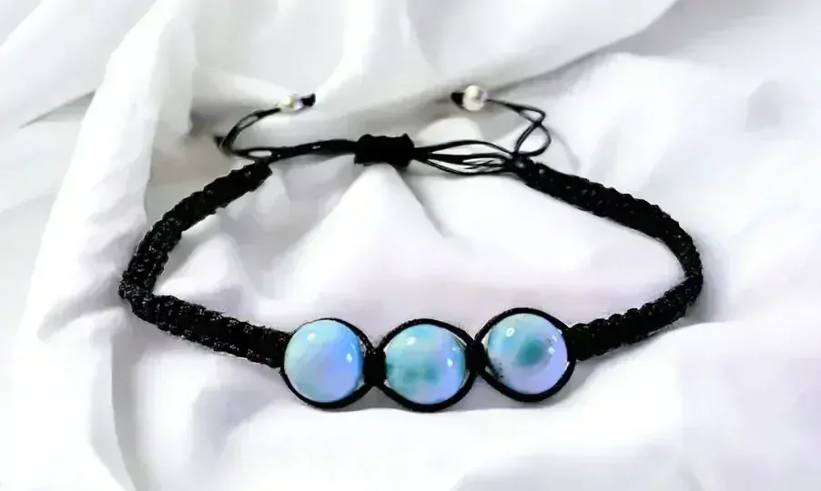 Larimar náramek Shamballa 