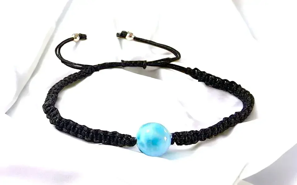 Larimar náramek Shamballa kulička jednoduchý