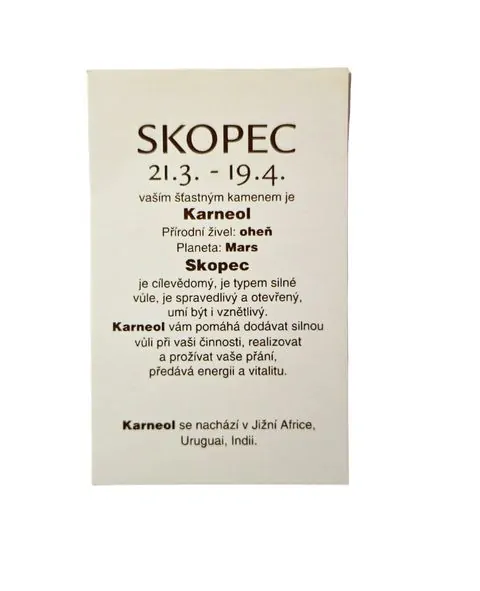 Hematit náramek - znamení zvěrokruhu Skopec s kartičkou
