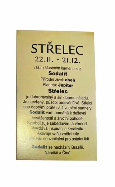 Hematit náramek - znamení zvěrokruhu Střelec s kartičkou