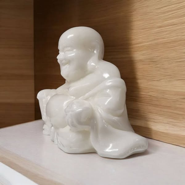 Buddha velký váha cca 2,200 kg - Jadeit bílý