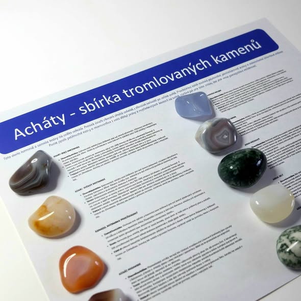 Acháty - sbírka tromlovaných kamenů 