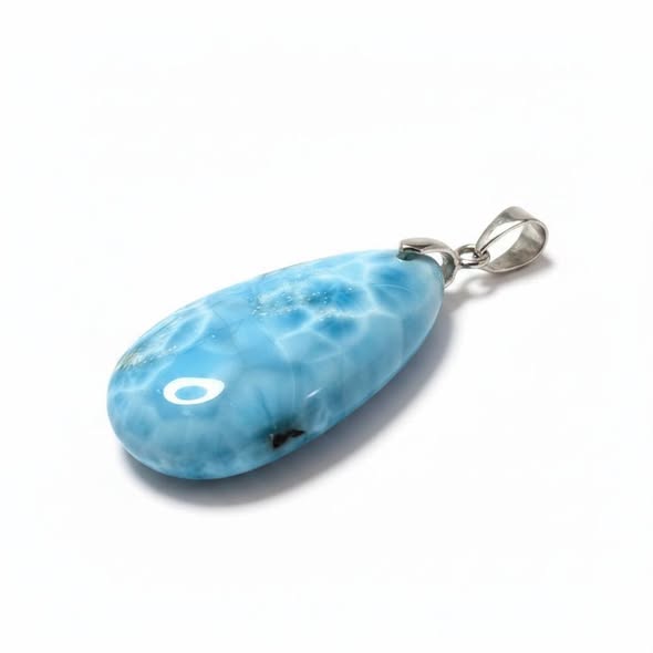 Larimar  přívěsek slza , váha 7,74g, AA Jakost