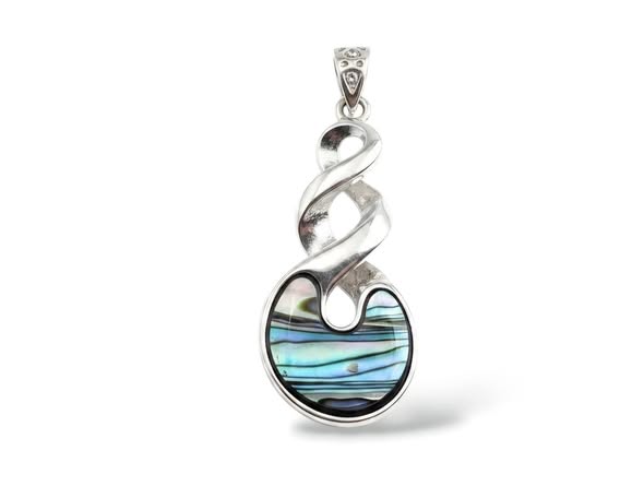 Maorský talisman Koru s perletí Paua č. 1