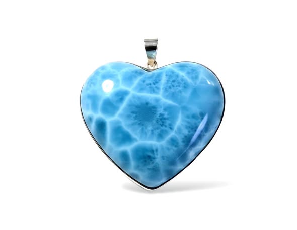 Larimar luxusní srdce maxi velké 26,16g,  AAA KVALITA