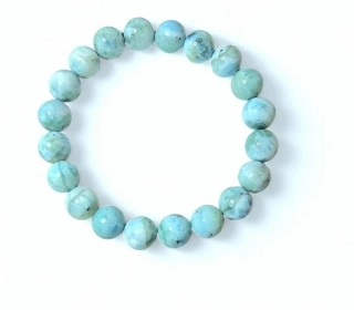 Larimar náramek kuličky AAA, vel.1cm, váha 33,64g