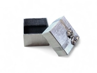 Krabička malá stříbrná s mašlí