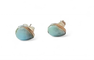 Larimar naušnice slzička větší