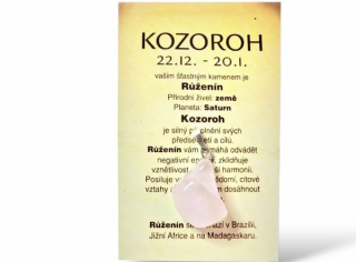 znamení zvěrokruhu KOZOROH - kamínek