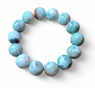 Larimar náramek kuličky vel.1,4cm (obvod 18cm)