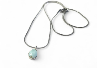 Larimar přívěsek slzička maličká + řetízek