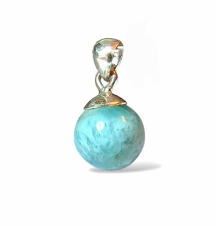 Larimar přívěsek kulička, váha 3,61g 