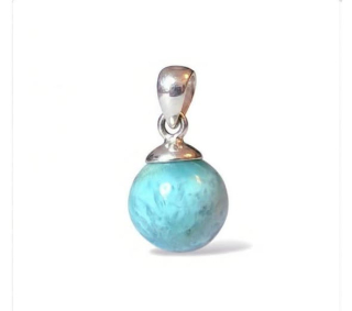 Larimar přívěsek kulička, váha 3,61g 
