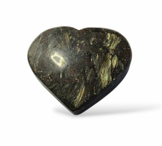 Astrofylit srdce 5 x 5,8 x 2cm - zlaté odlesky