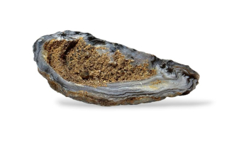 Achát peříčkový geodka vel. 7,3 x 4 x 1,7cm ,č.24