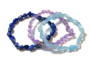 Náramky nepravidelné sada lapis lazuli + ametrín + akvamarín