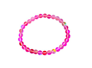 Křišťál Aqua Aura růžový náramek 0,6 cm