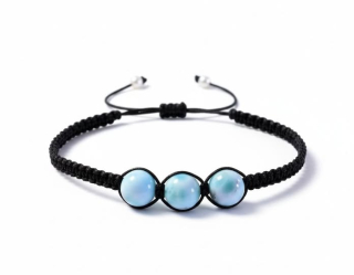 Larimar náramek Shamballa 