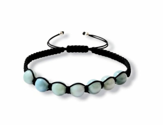 Larimar náramek Shamballa 7kuliček