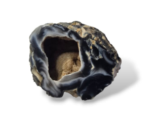 Achát peříčkový geodka vel. 5,6 x 4,3 x 2,3cm, č.34