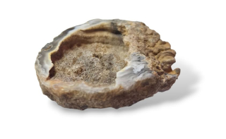 Achát peříčkový geodka vel. 7,8 x 6,4 x 1,7cm, č.38