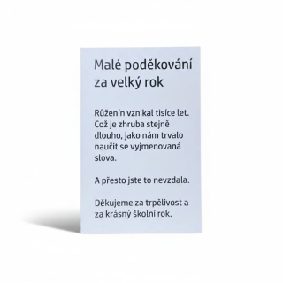 Kartička růženín – PODĚKOVÁNÍ