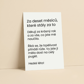 Kartička obecná – PODĚKOVÁNÍ pro učitelky