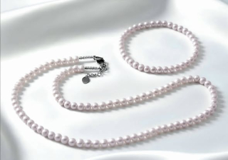 Říční perly set fialkové náhrdelník vel. 0,5cm , obvod 45 cm
