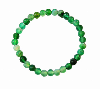 Achát zelený náramek kuličky barvený 0,6cm