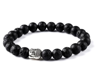 Láva černá náramek Buddha