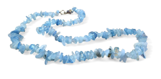 Akvamarin náhrdelník sekaný krátký