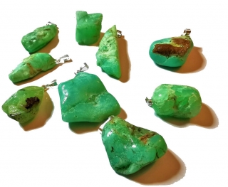 Chryzopras přívěsek tromlovaný