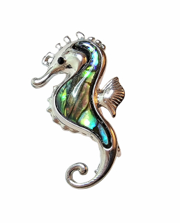 Brož mořský koník malý s perletí Paua