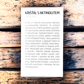 Kartička - KŘIŠŤÁL S AKTINOLEM (lodolit)