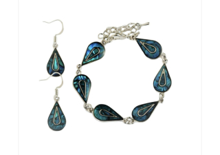 SET Paua: Náramek + náušnice kapka