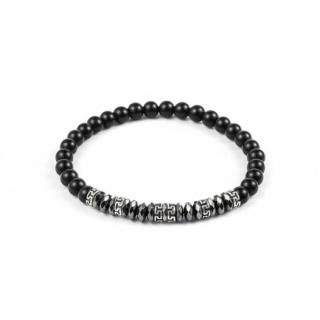 Lávový kámen s hematitem - elegantní náramek