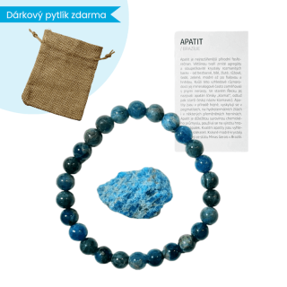 Apatit náramek s minerálem a kartičkou + dárkový pytlík ZDARMA