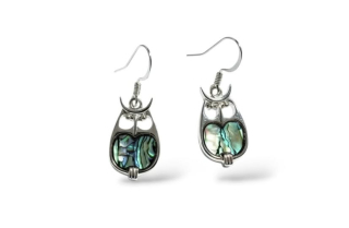 Náušnice s perletí Paua sovičky velké