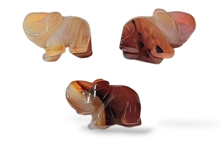Slon Achát hnědý malý vel.4x2,5cm