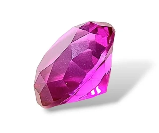 Diamant tmavě růžový z křišťálového skla vel.5cm