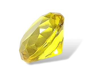 Diamant žlutý z křišťálového skla vel.6cm